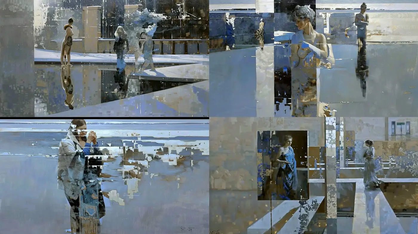 Glitch Fragmented Realism - Midjourney sref style