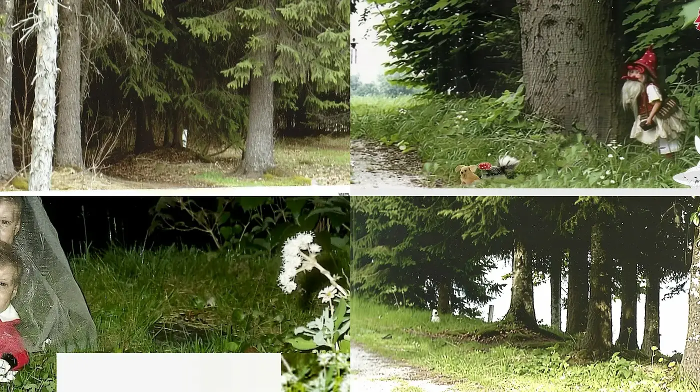Mysterious and Enigmatic Forest Scenes with Surreal Elements - Midjourney sref style