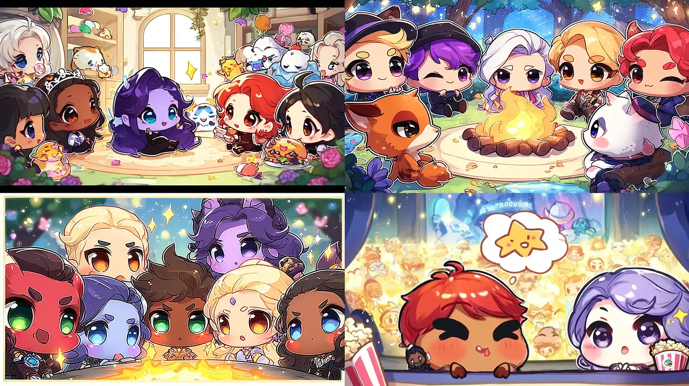 Charming and Colorful Whimsical Character Illustrations - Midjourney sref style
