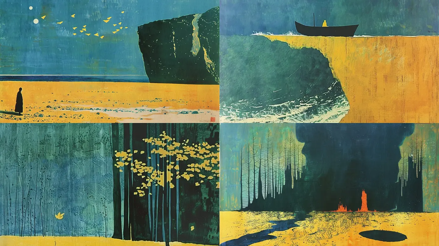Ethereal Textured Dreamscape: A Fusion of Nostalgic Hues and Abstract Contemplation - Midjourney sref style