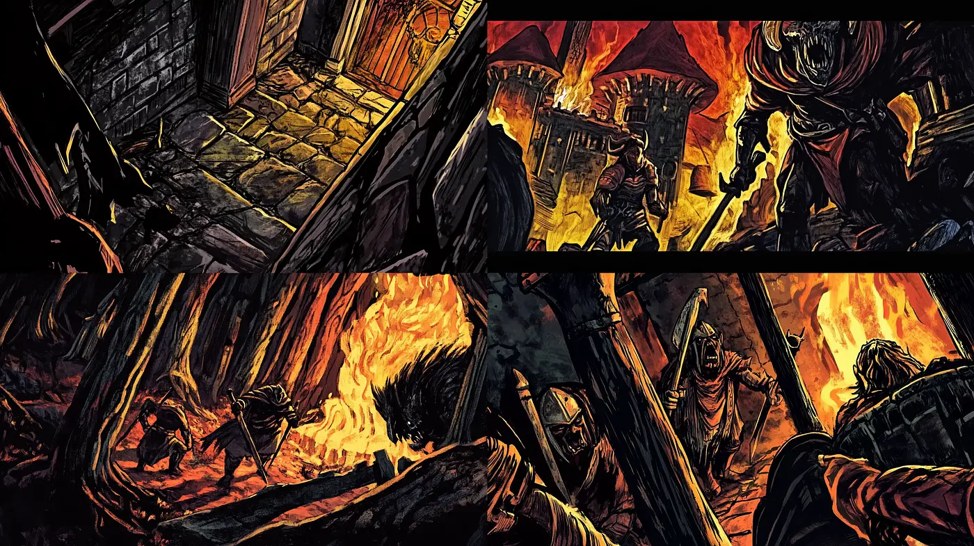 Fiery Embers of Expressionist Storytelling - Midjourney sref style