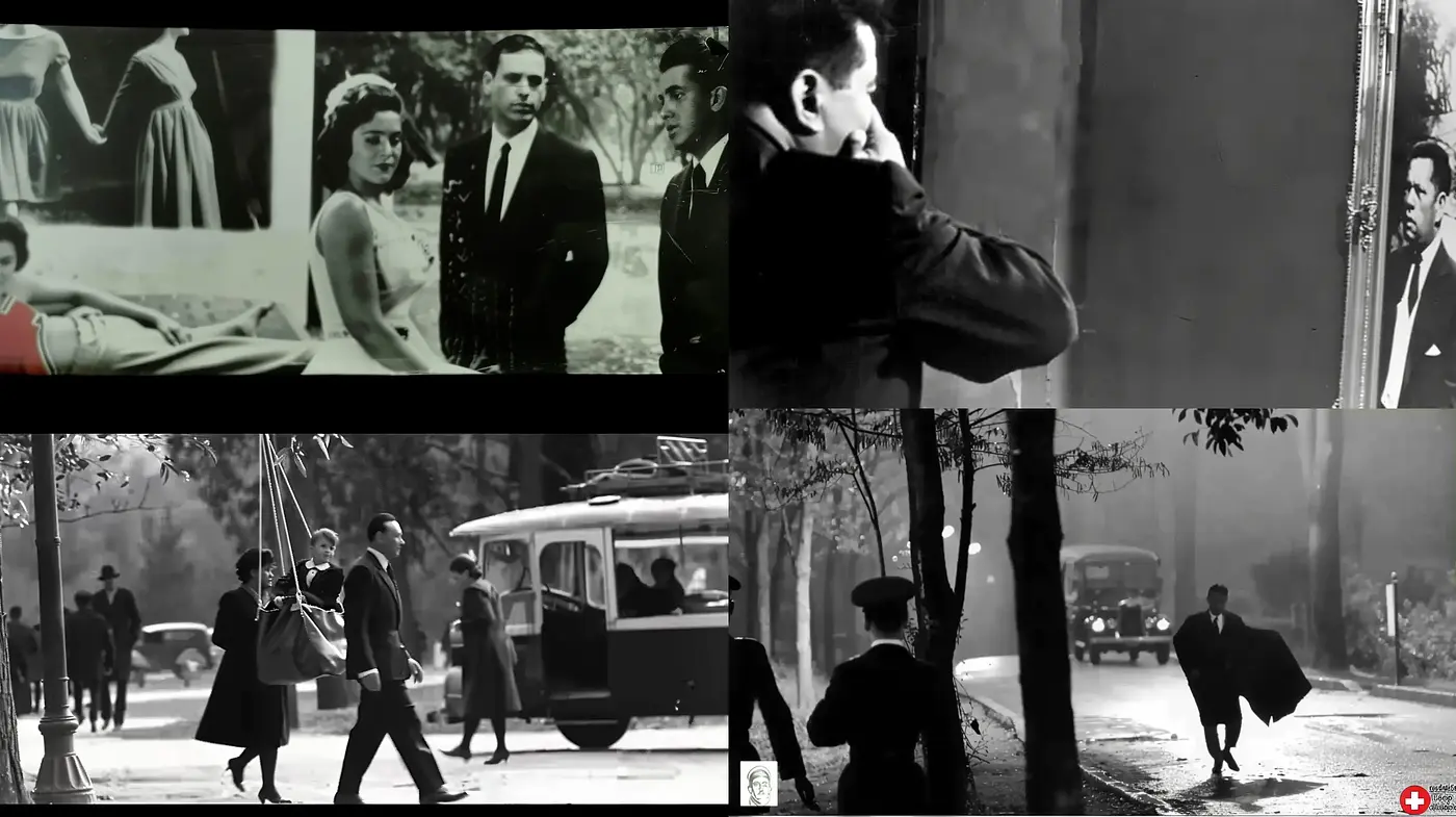 Monochromatic Nostalgia: A Cinematic Homage in Black and White - Midjourney sref style