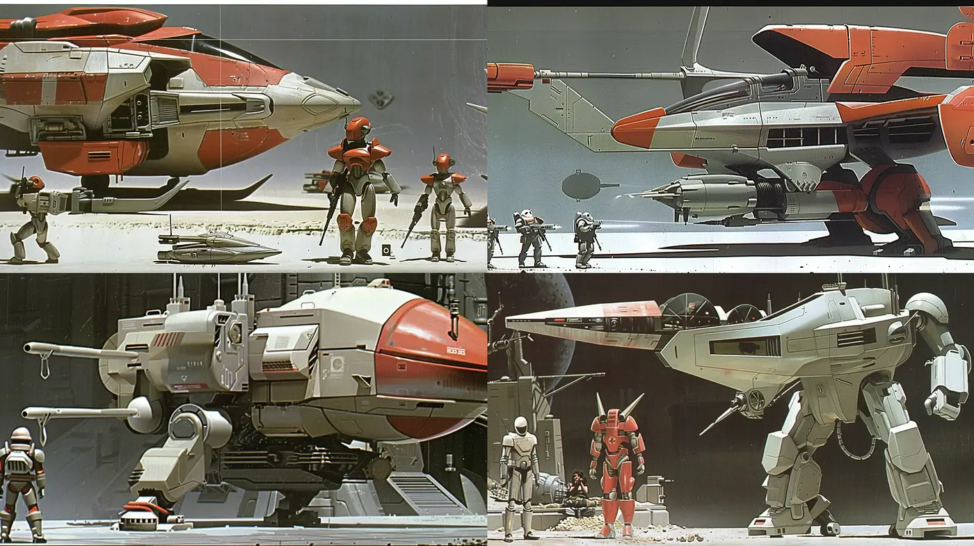 Futuristic Sci-Fi Visions with an Industrial Aesthetic - Midjourney sref style