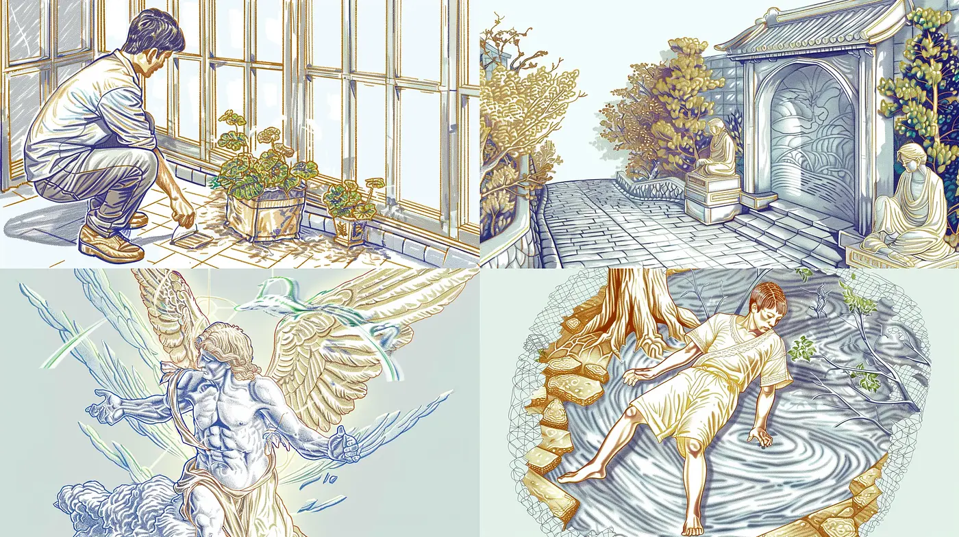 Serene Storybook Illustration with a Pastel Japanese Woodblock Influence - Midjourney sref style