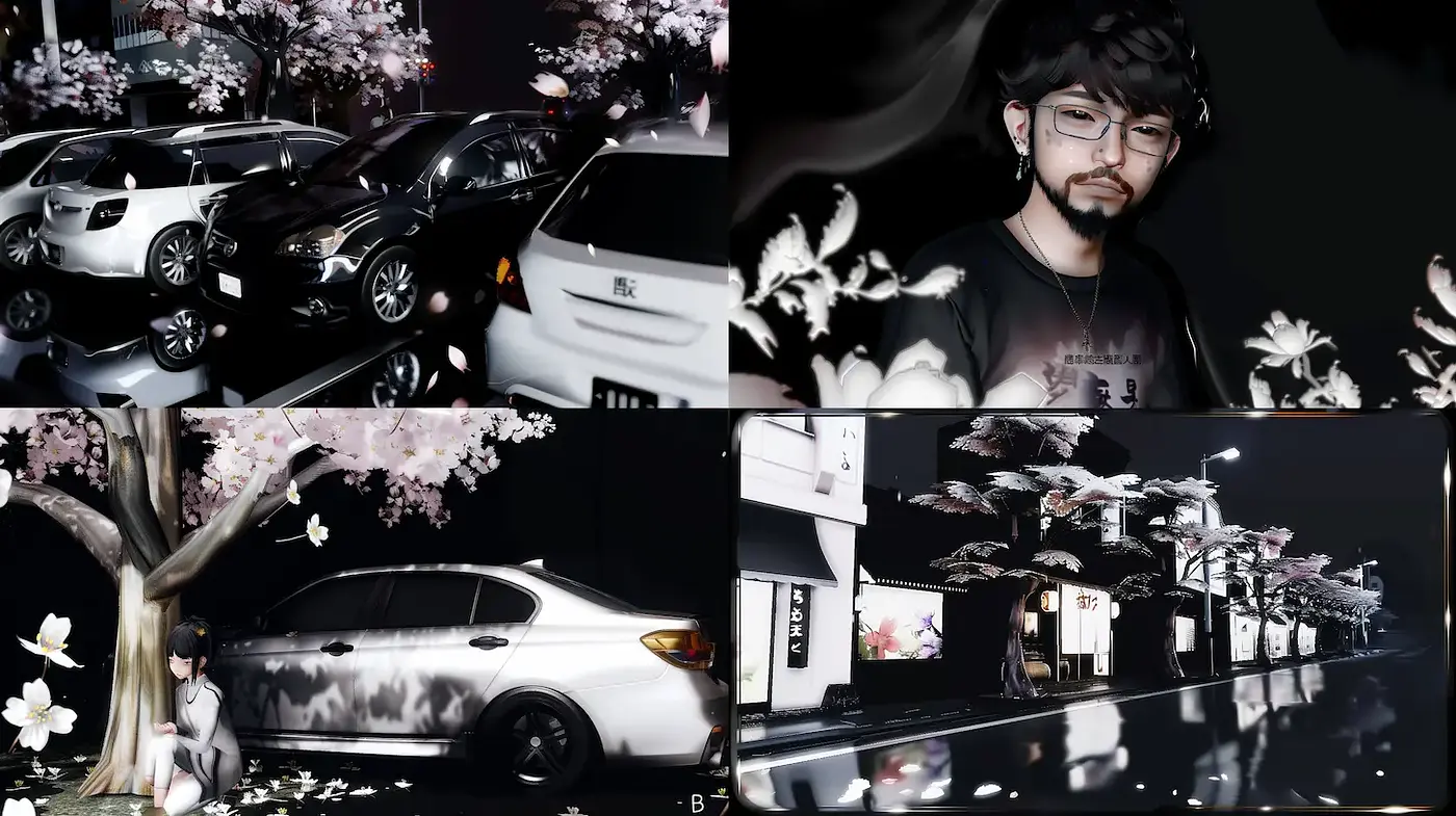 Contemporary Digital Aesthetic with a Touch of Surrealism and Anime Influence - Midjourney sref style
