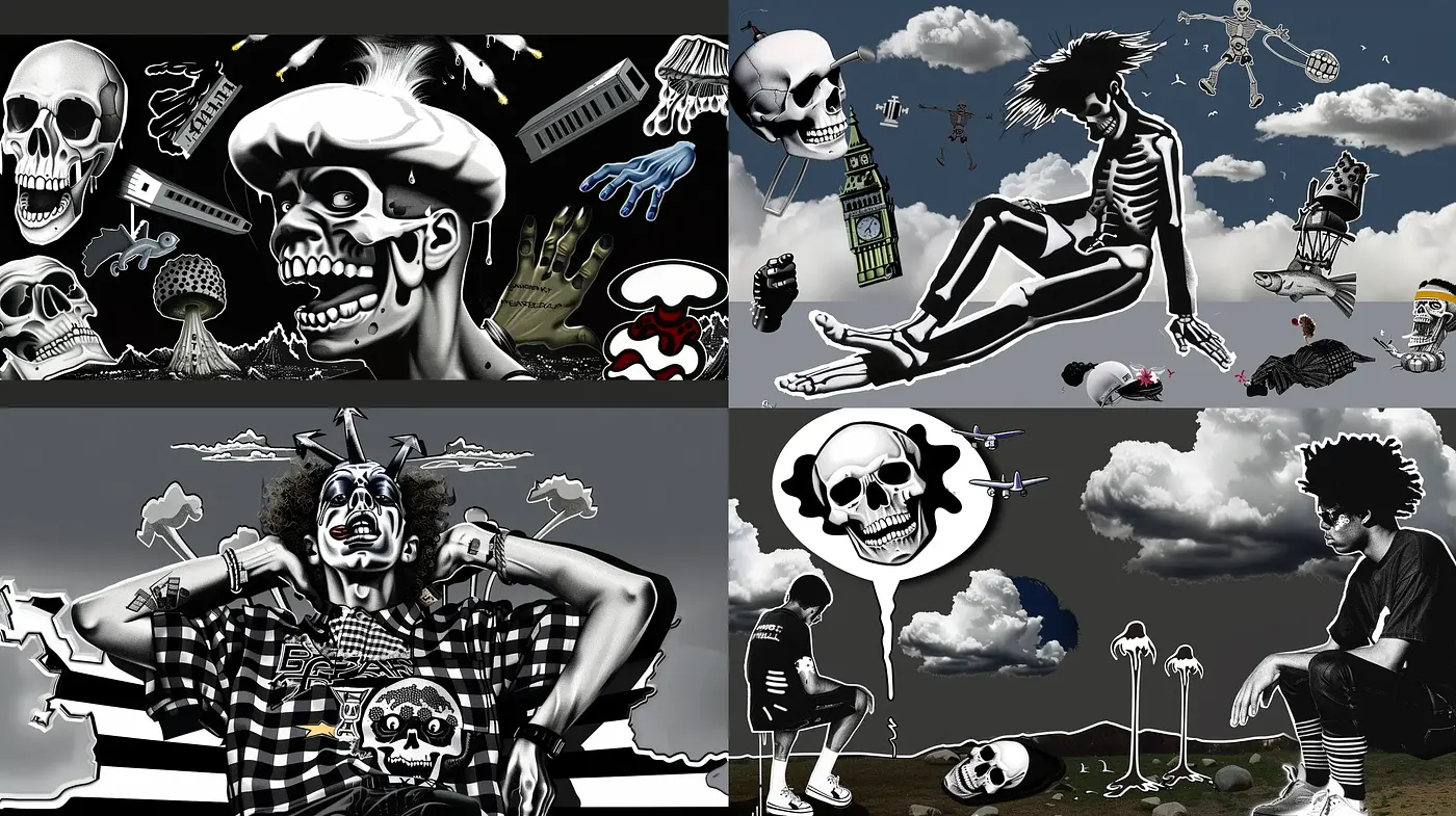 Monochromatic Macabre: A Study in Stark Contrast and Surrealism - Midjourney sref style