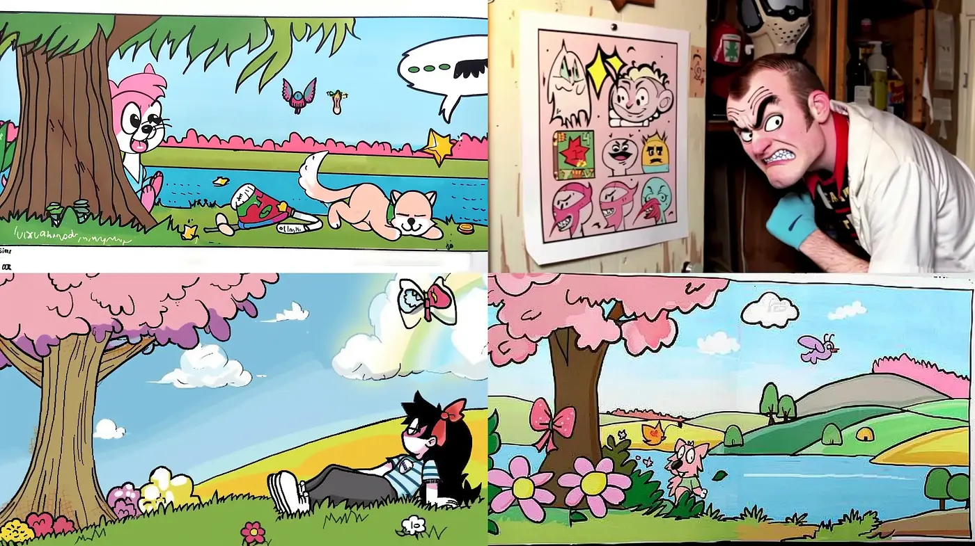 Vibrant and Expressive Cartoon Nostalgia - Midjourney sref style