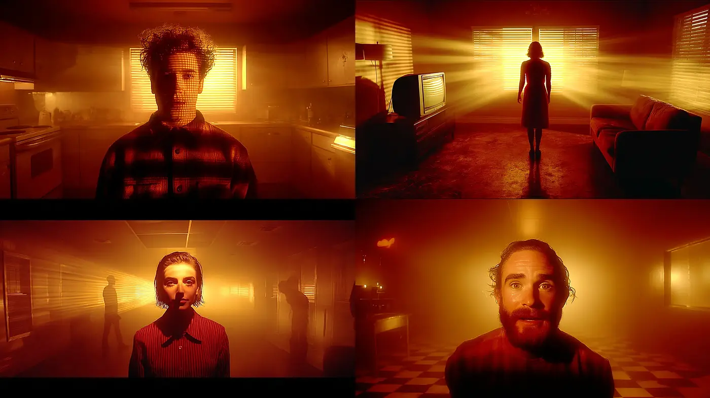 Warm, atmospheric dreamscape with cinematic nuances and surreal lighting - Midjourney sref style