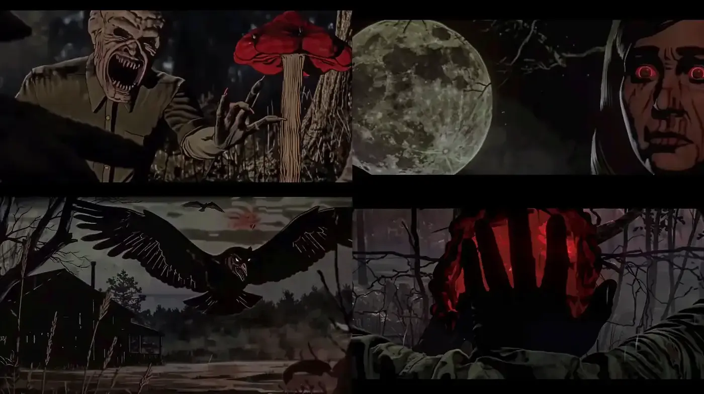 Eerie Nightscape: A Harmonized Blend of Dark Comic Book Horror - Midjourney sref style