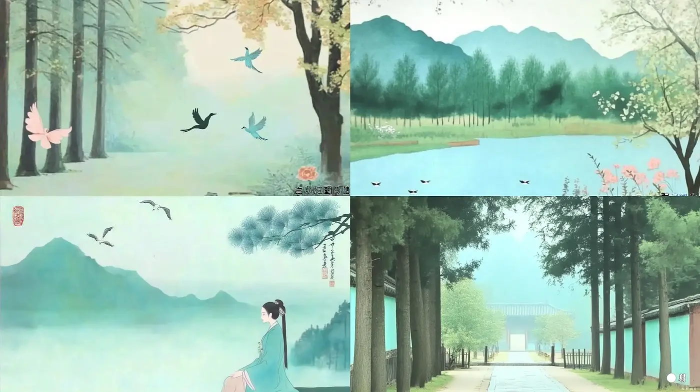 Serene East Asian-Inspired Pastoral Scenes - Midjourney sref style
