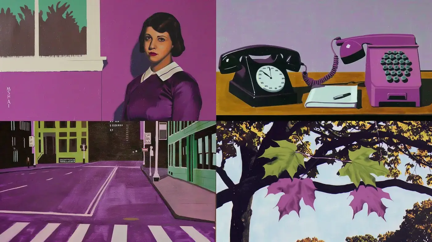 Lush, Retro Pop Art Influenced by Mid-Century Modern Aesthetics - Midjourney sref style