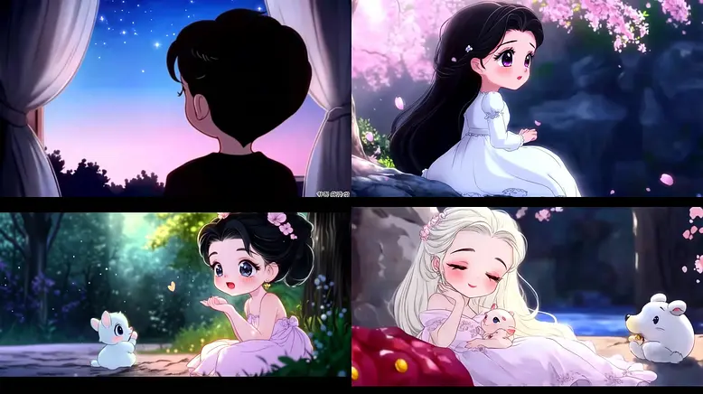Whimsical and Ethereal Anime-Inspired Illustrations with Elegant Character Designs