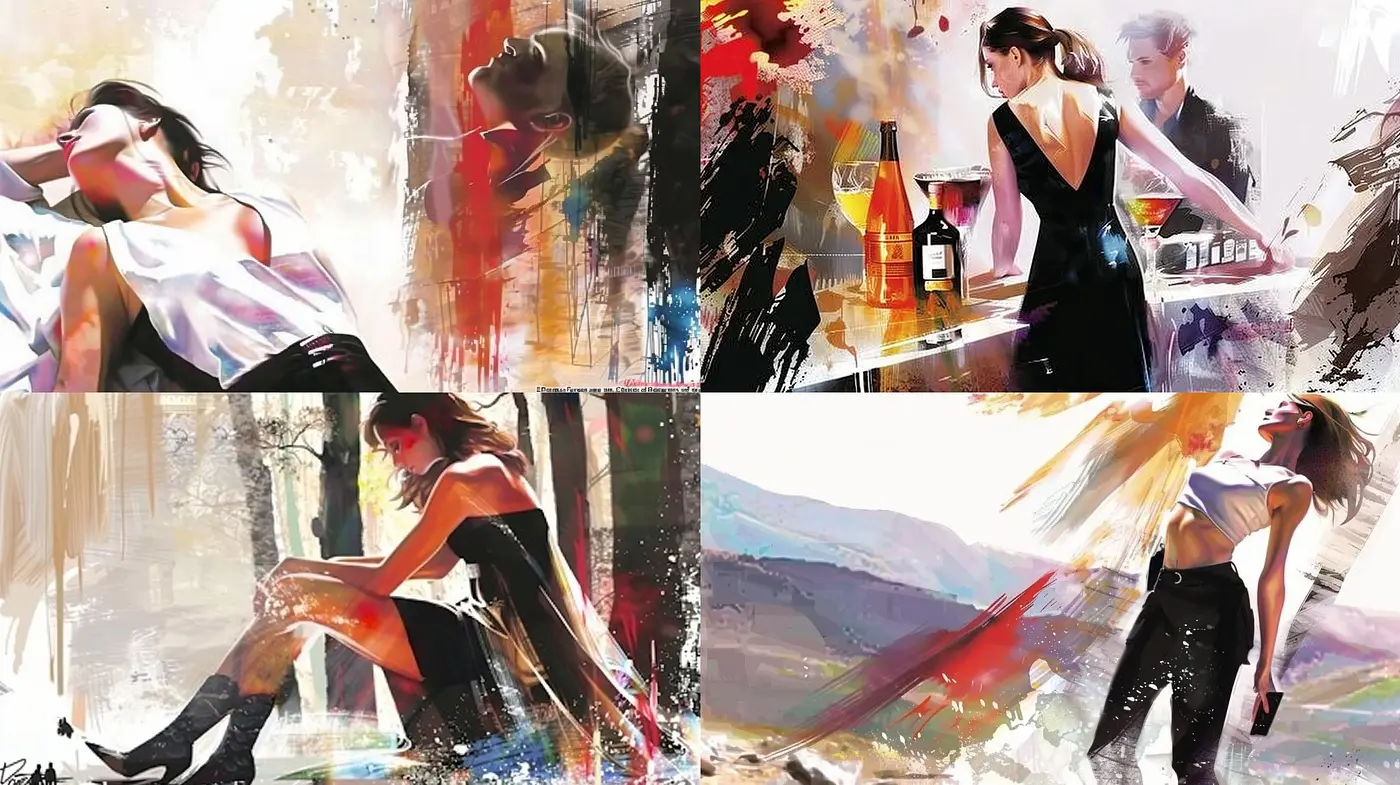 Ethereal Brushstrokes and Vivid Motion: A Synthesis of Digital Impressionism and Expressive Abstraction - Midjourney sref style