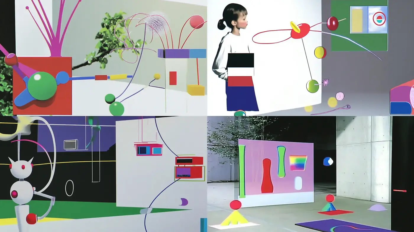 Geometric Playfulness with Surrealist Overtones - Midjourney sref style