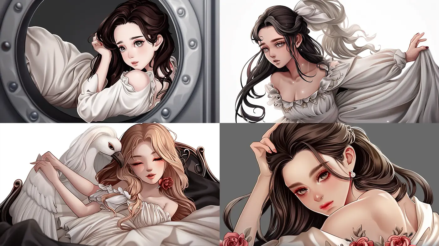 Ethereal Elegance in Monochrome Hues - Midjourney sref style