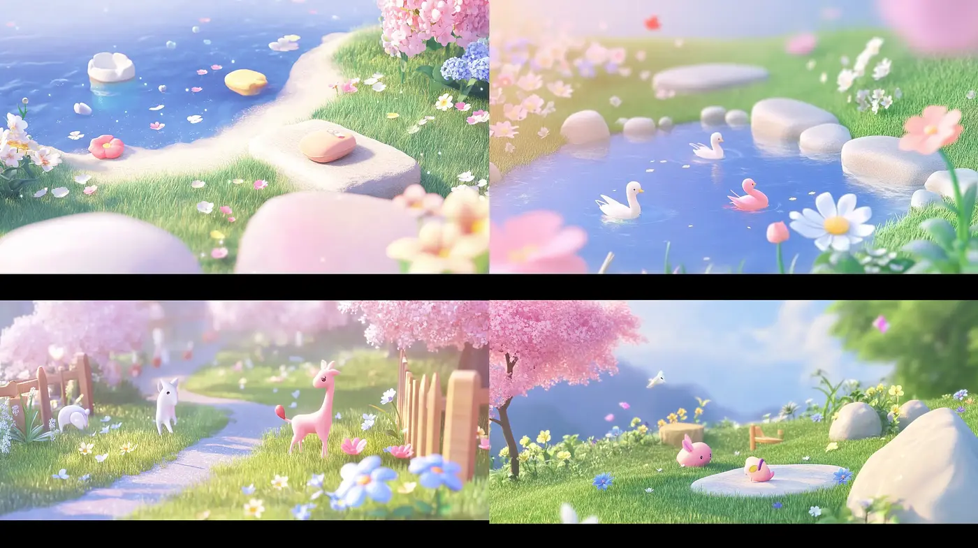 Serenely Whimsical Pastel Wonderland - Midjourney sref style