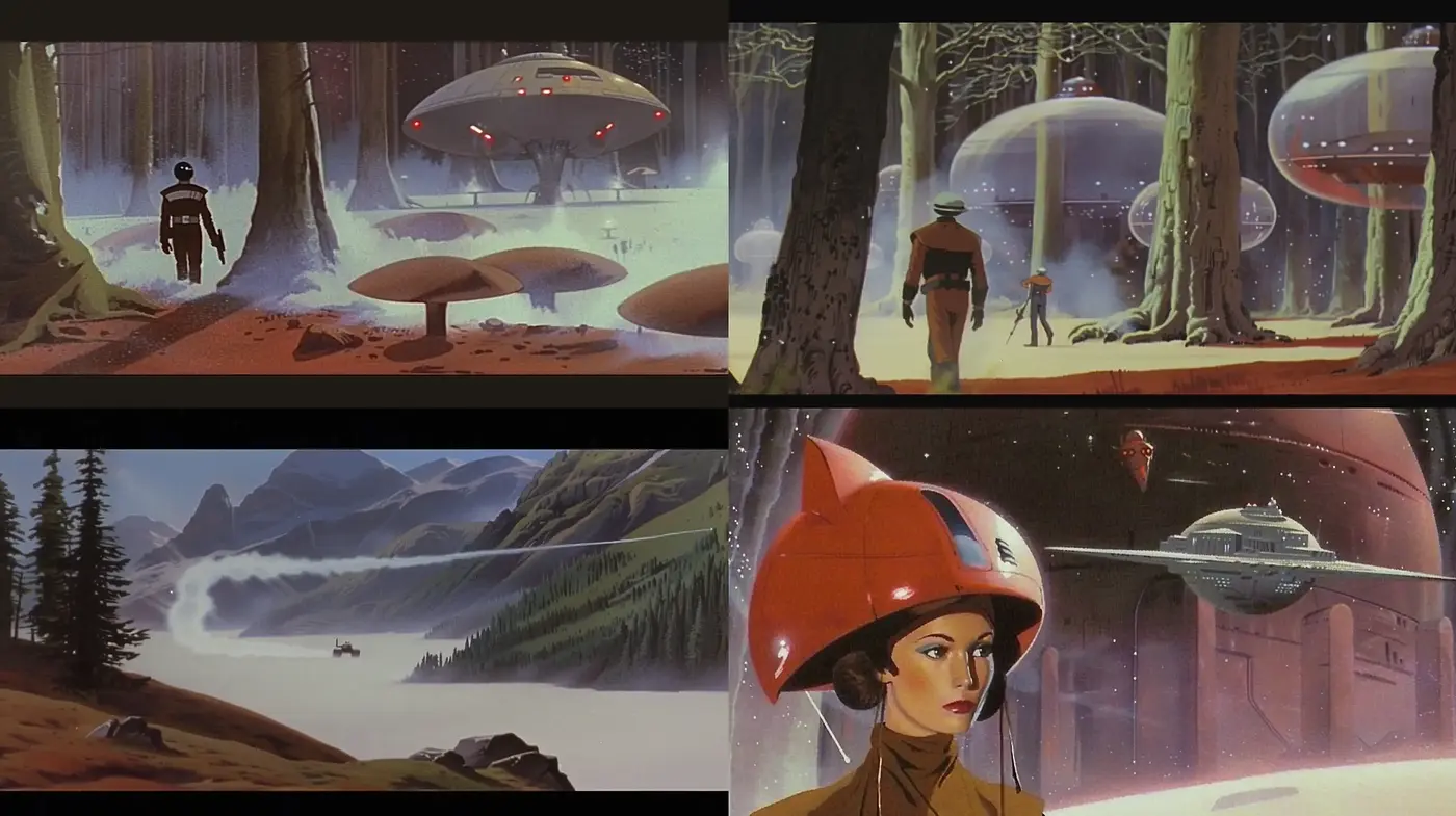 Retro-Futuristic Visions of Space Exploration - Midjourney sref style