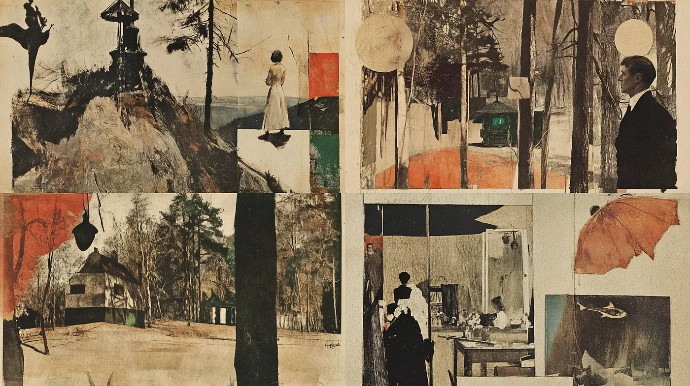 A Midjourney Style - Collage of Nostalgia and Time: A Vintage Journey ...