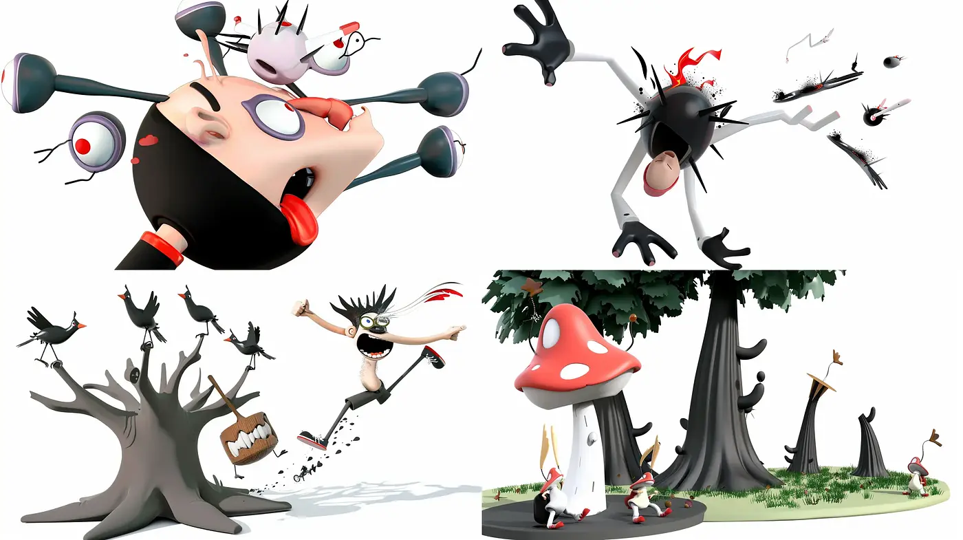 Eccentric Whimsy in Surreal Animated Chaos - Midjourney sref style