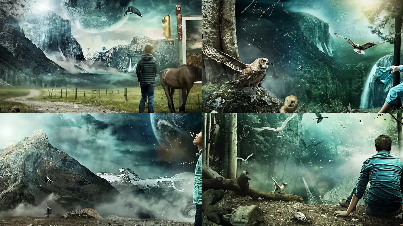Surreal Dreamscapes with Nature and Mystical Elements - Midjourney sref style
