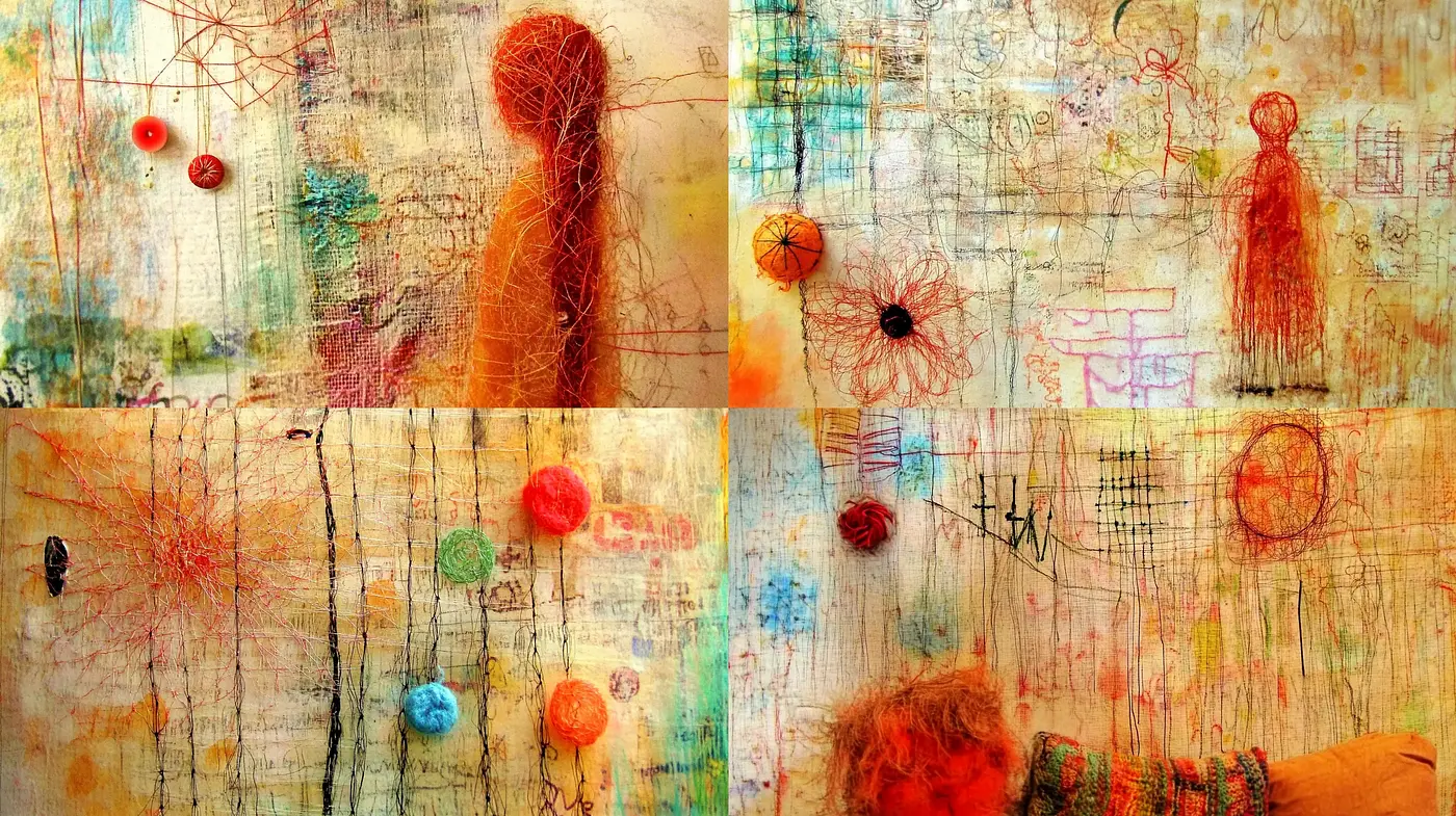 Abstract Expressionist Reverie with Textured Overlays - Midjourney sref style