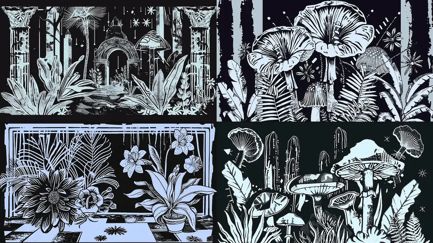 Intricate Flora and Fauna with Ethereal Elements and Dreamy Aesthetic - Midjourney sref style