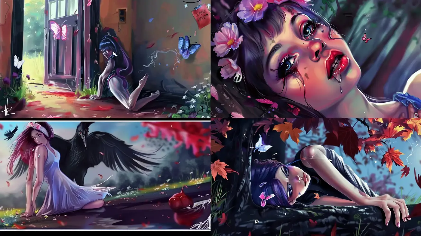 Ethereal Autumn Fantasy: A Whimsical Fusion of Anime and Magical Realism - Midjourney sref style