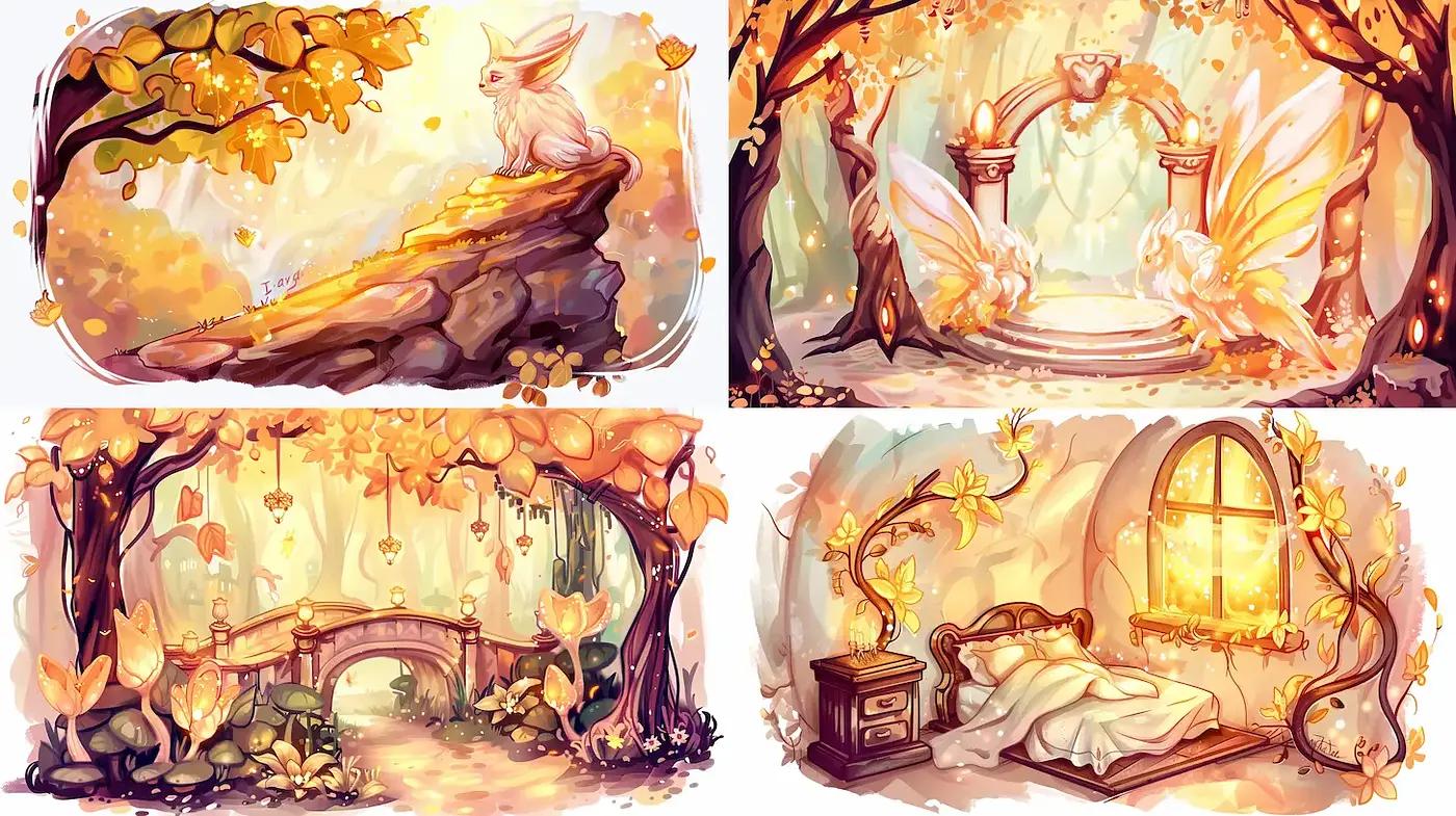 Enchanting Autumnal Fantasies with Whimsy and Warmth - Midjourney sref style