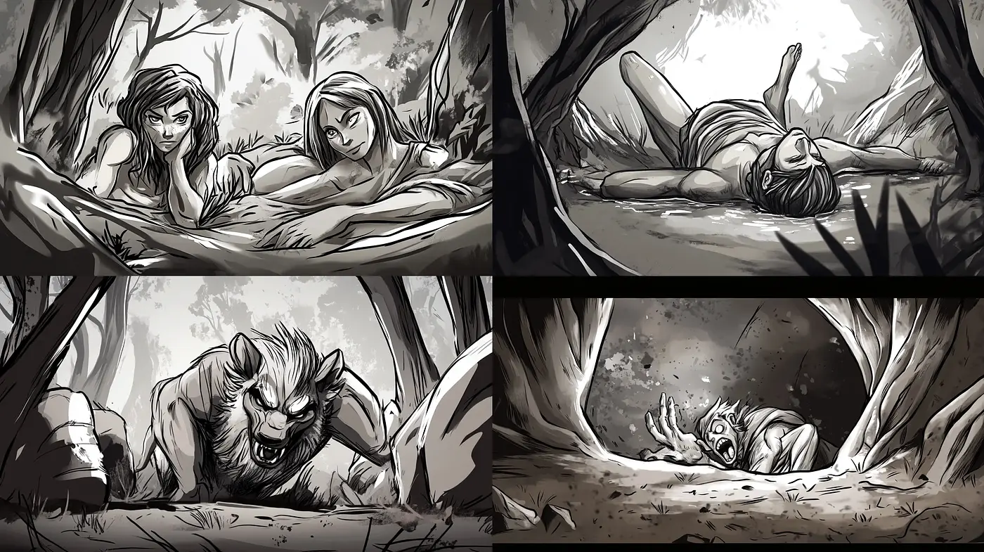 Monochromatic Wilderness: A Dramatic Illustration - Midjourney sref style