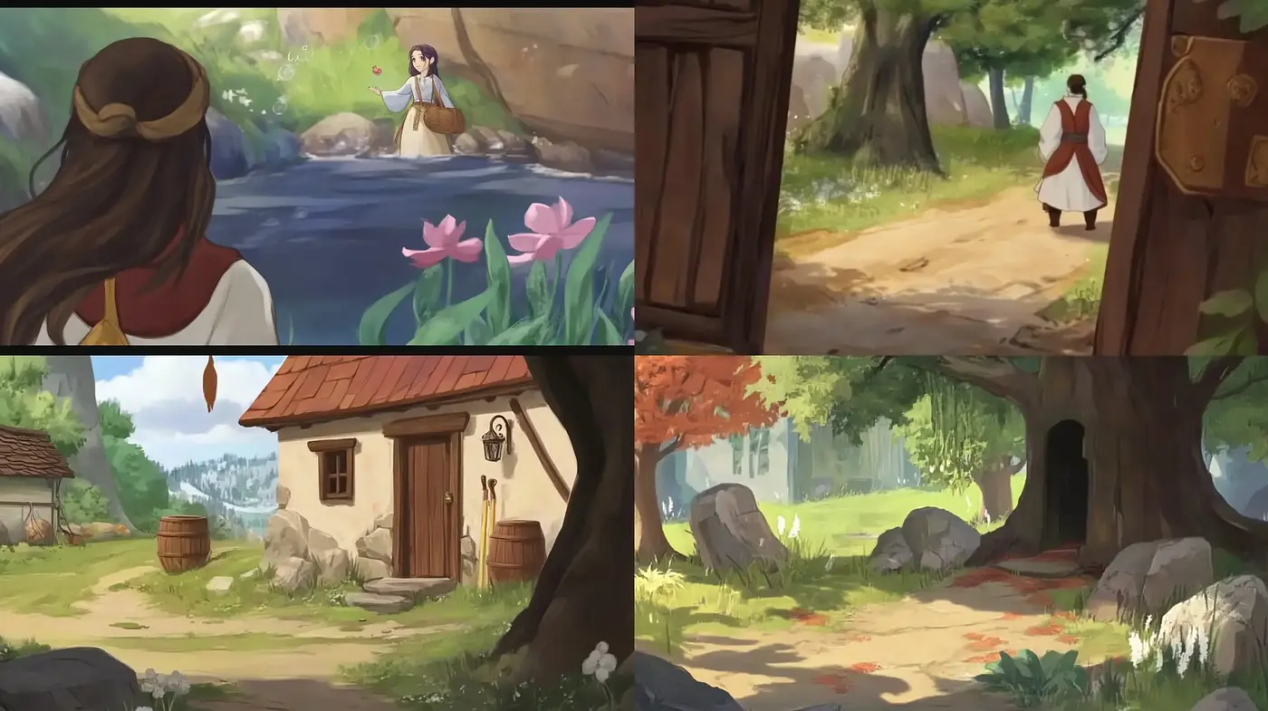 Idyllic Pastoral Scenes in Soft Watercolor Hues - Midjourney sref style
