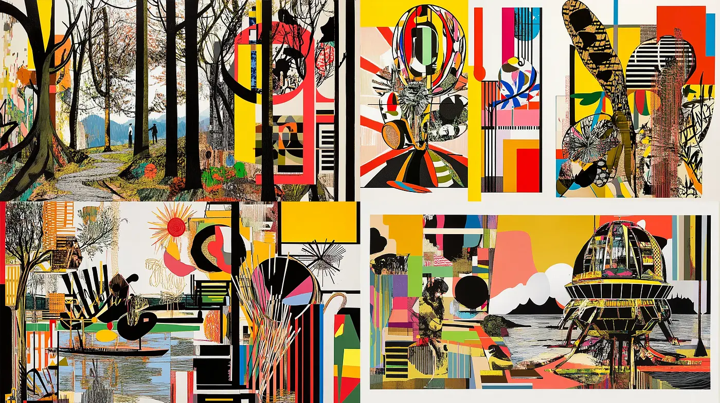 Eclectic Fusion of Abstract and Naturalism with a Modernist Twist - Midjourney sref style