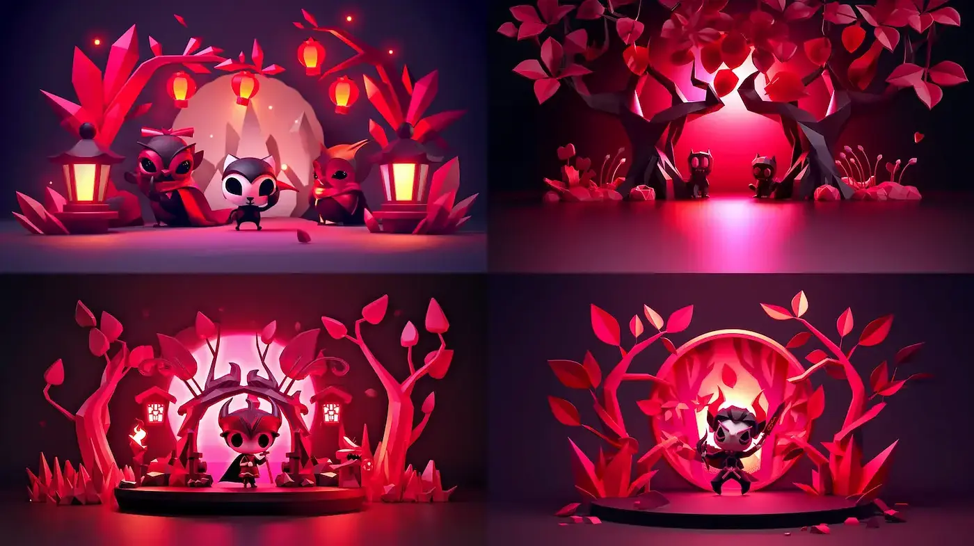 Whimsical and vibrant fantasy scene with stylized elements - Midjourney sref style