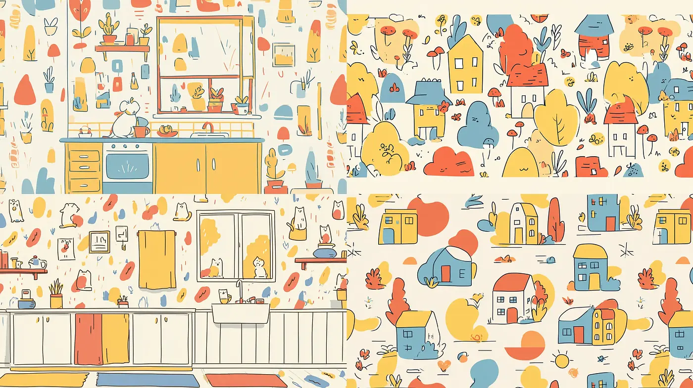 Whimsical and Playful Illustrated Aesthetic - Midjourney sref style