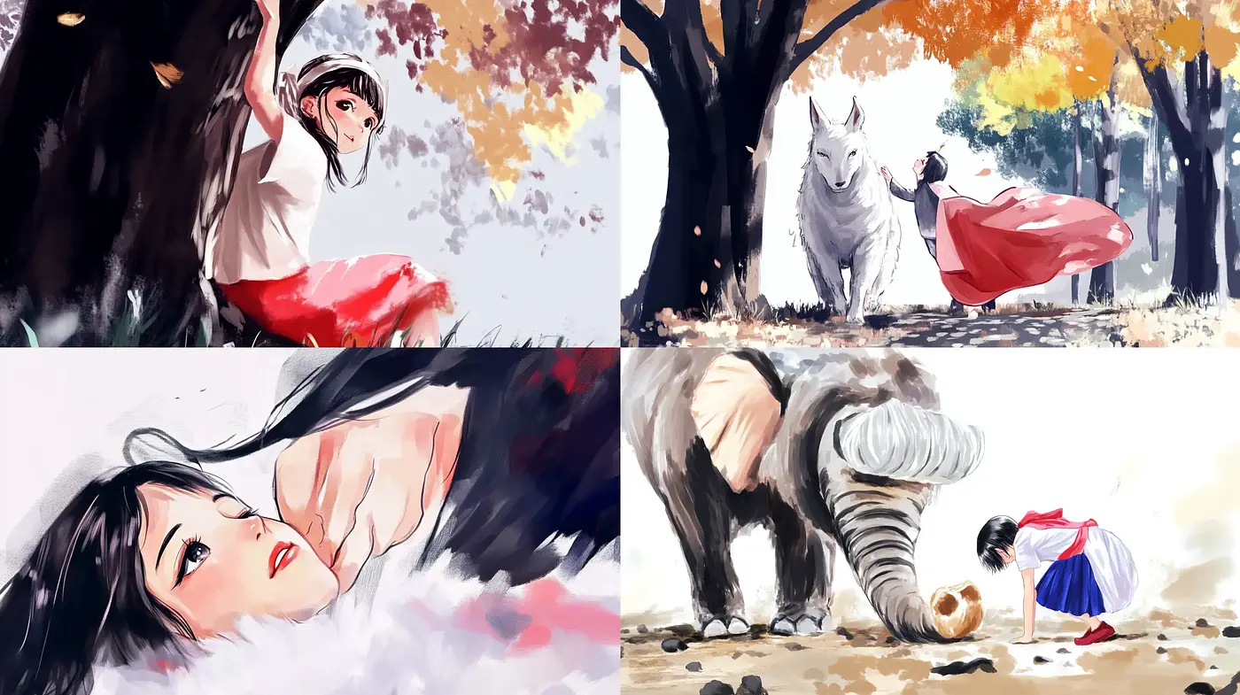 Whimsical Brushstrokes in Enigmatic Autumn - Midjourney sref style