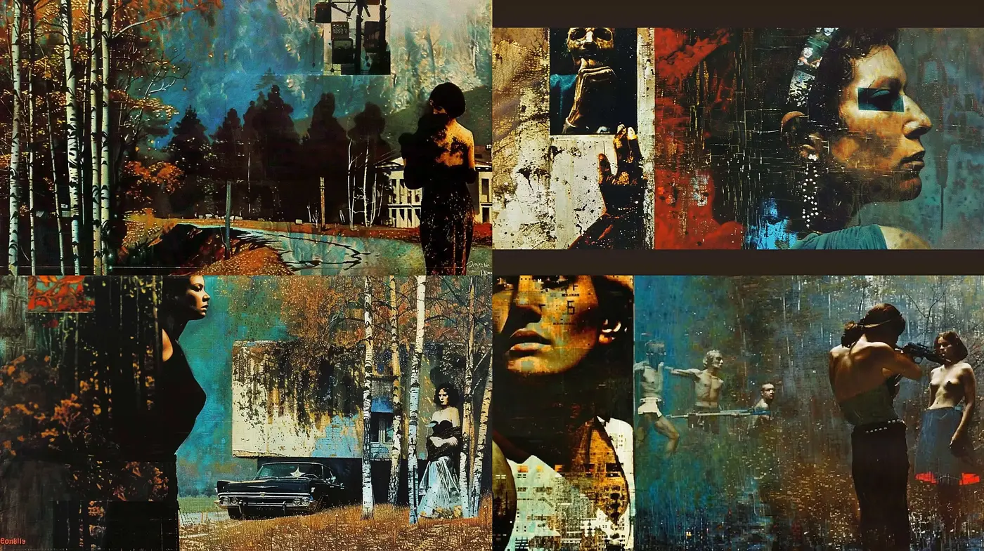 Ephemeral Echoes of Rustic Grunge: A Cinematic Fusion - Midjourney sref style