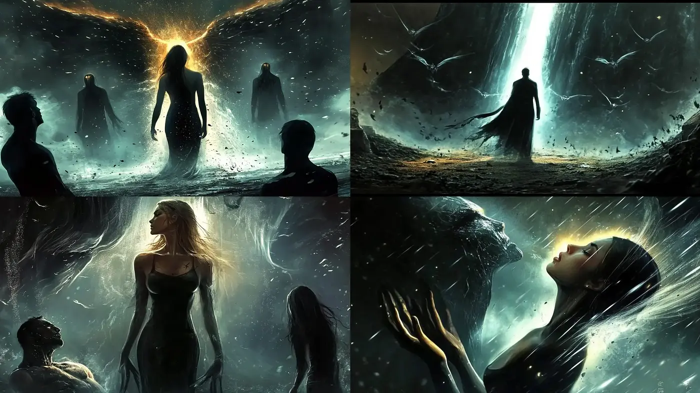Ethereal Nocturne: A Cinematic Exploration in Shadow and Luminescence - Midjourney sref style