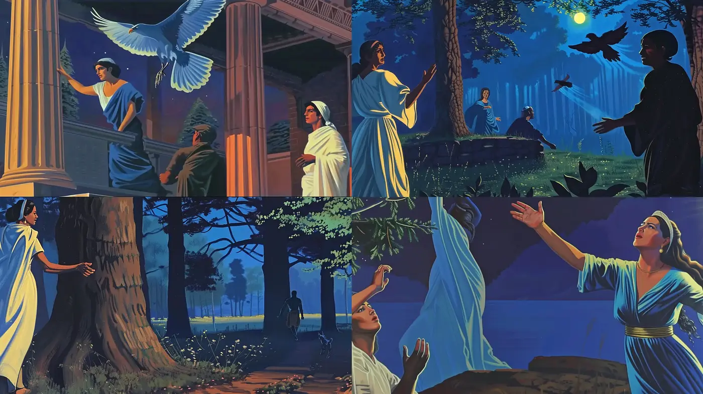 Twilight Serenade: A Harmonious Blend of Classic Illustration and Magical Realism - Midjourney sref style