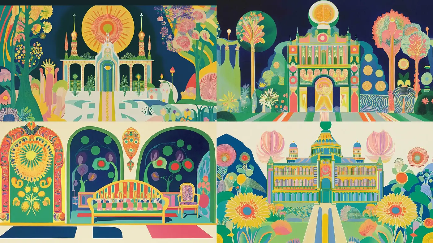 Enchanting Botanical Dreamscape in Art Nouveau - Midjourney sref style