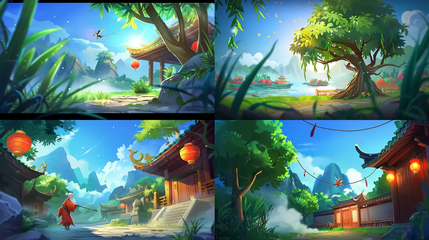 Serene Harmony: A Fusion of Eastern Aesthetics with Pastel Dreamscape - Midjourney sref style