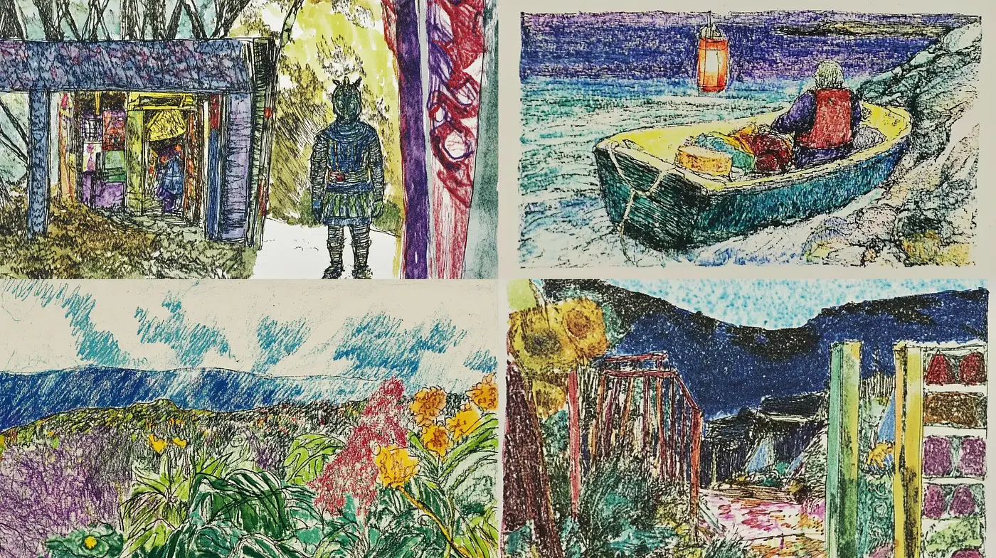 Vibrantly Textured Pastel Impressions - Midjourney sref style