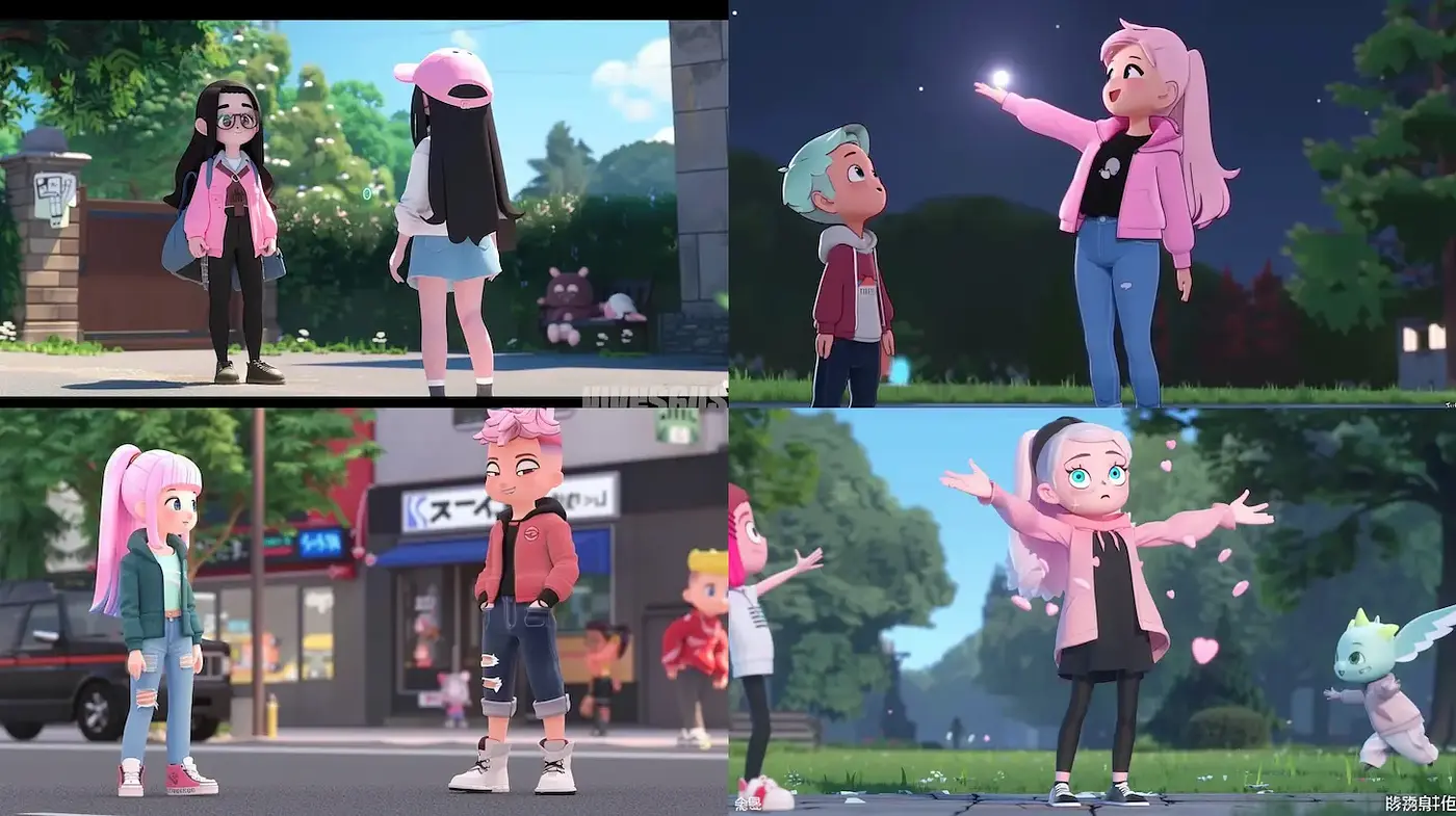 Vibrant, playful animation with a modern, cartoonish aesthetic - Midjourney sref style