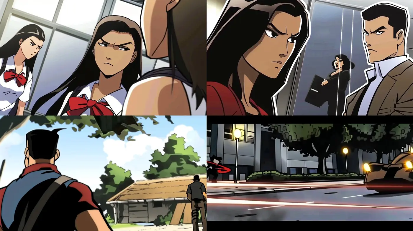 Stylized Cinematic Anime Renderings with a Contemporary Palette - Midjourney sref style