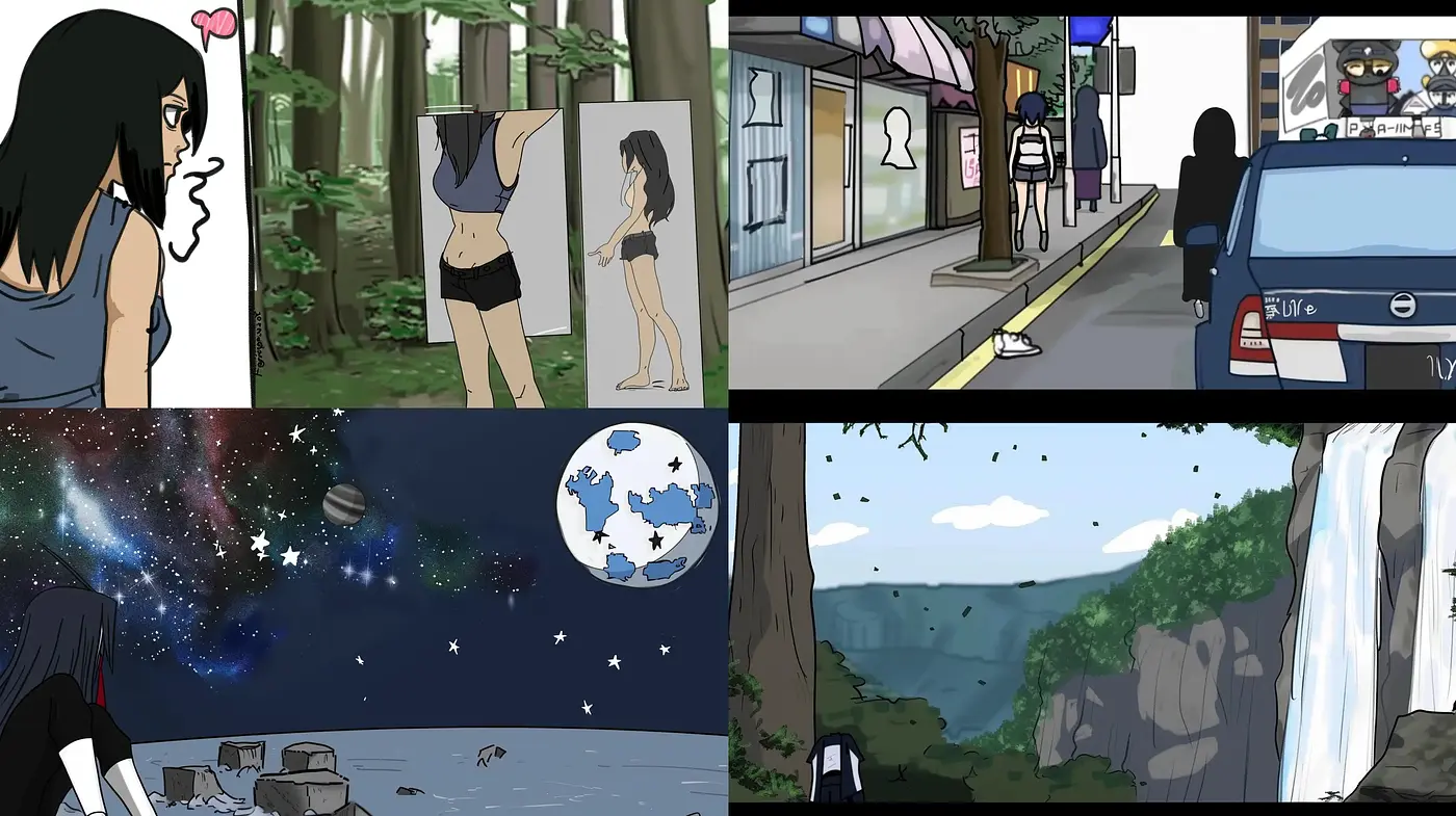Contemporary Anime-Inspired Visuals with Consistent Stylistic Elements - Midjourney sref style