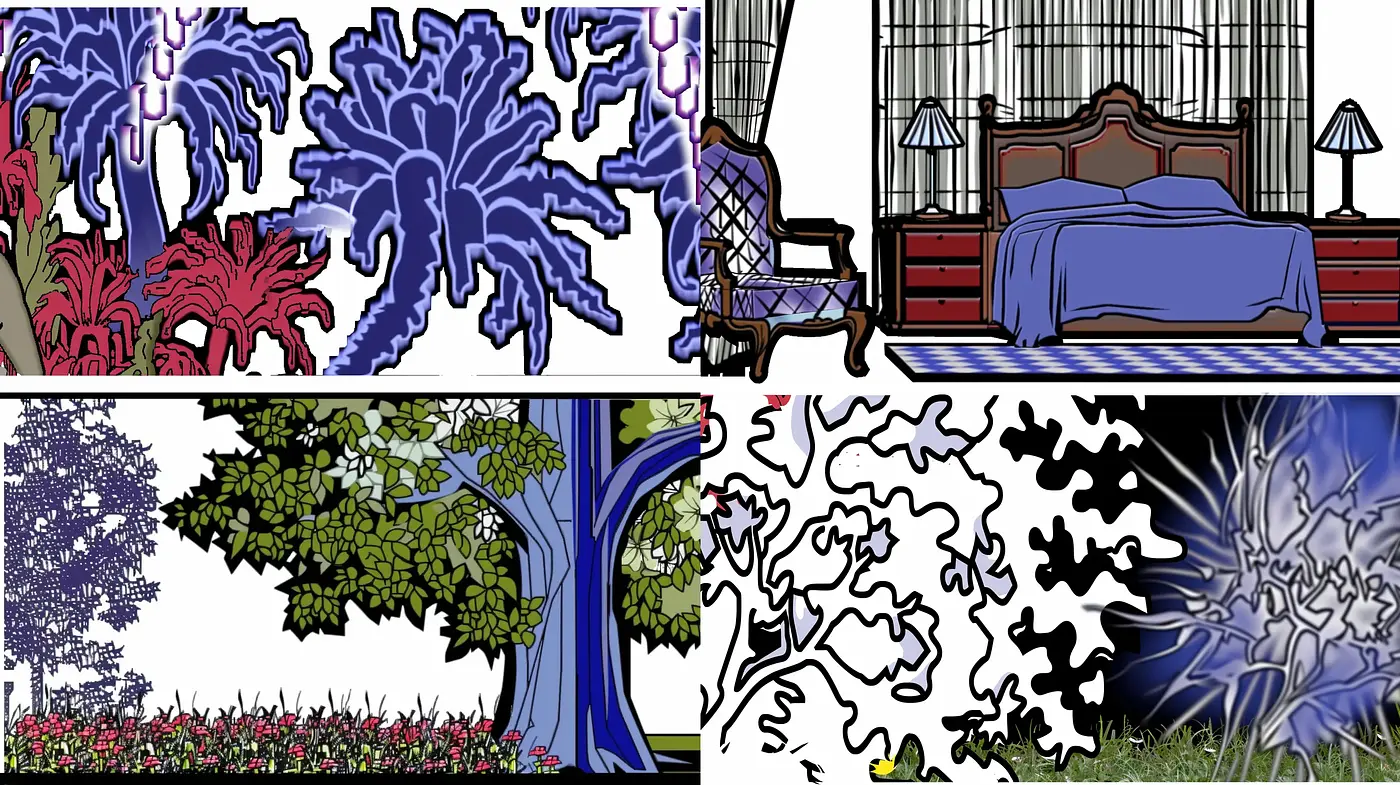 Contemporary Stained Glass Aesthetic with Bold Outlines and Vibrant Hues - Midjourney sref style
