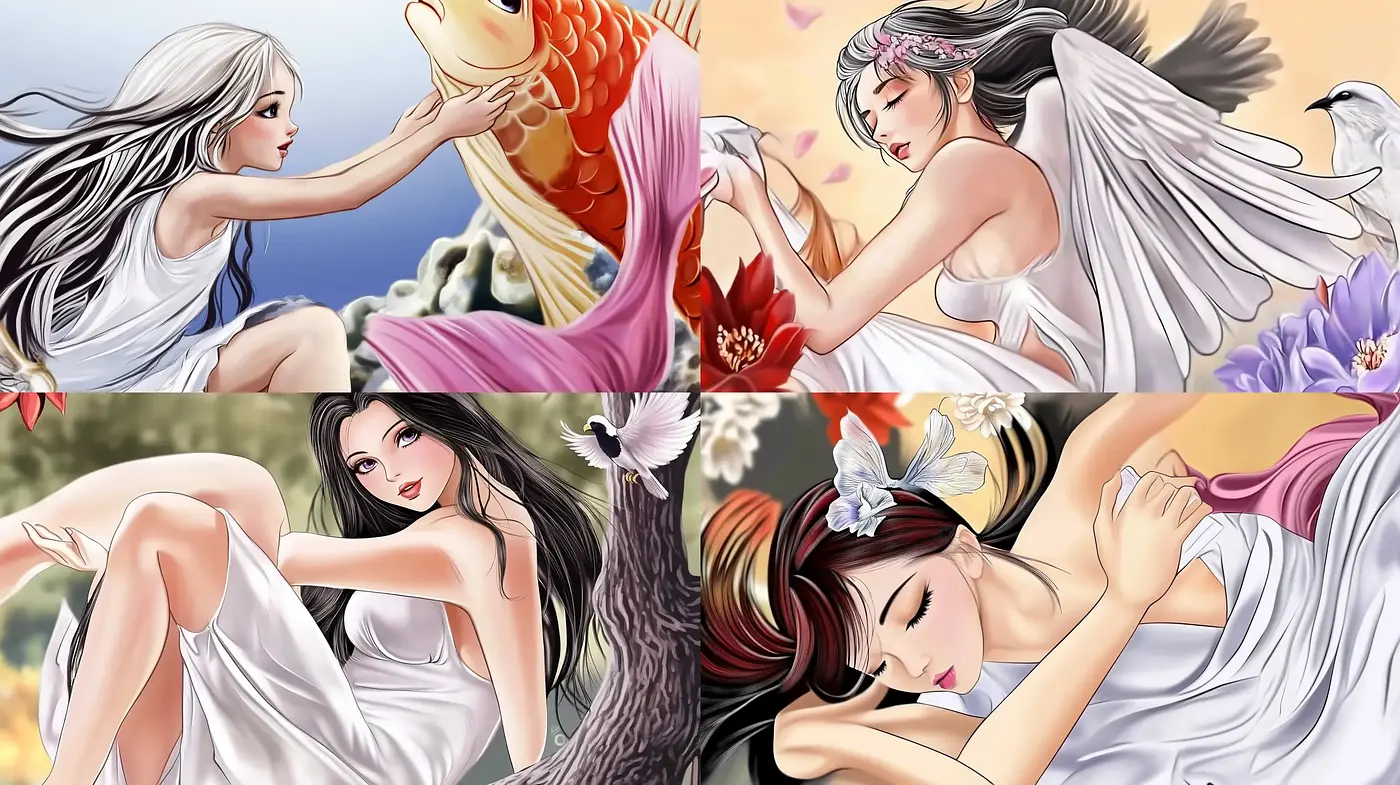 Ethereal Whimsy: Dreamlike Pastiche of Oriental Fantasy Art - Midjourney sref style