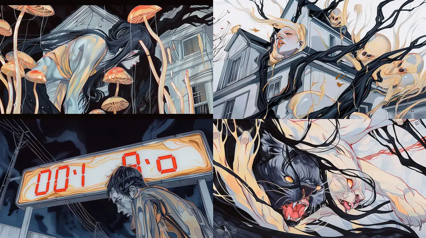 Surreal and Haunting Artistic Expression with an Intricate Style - Midjourney sref style