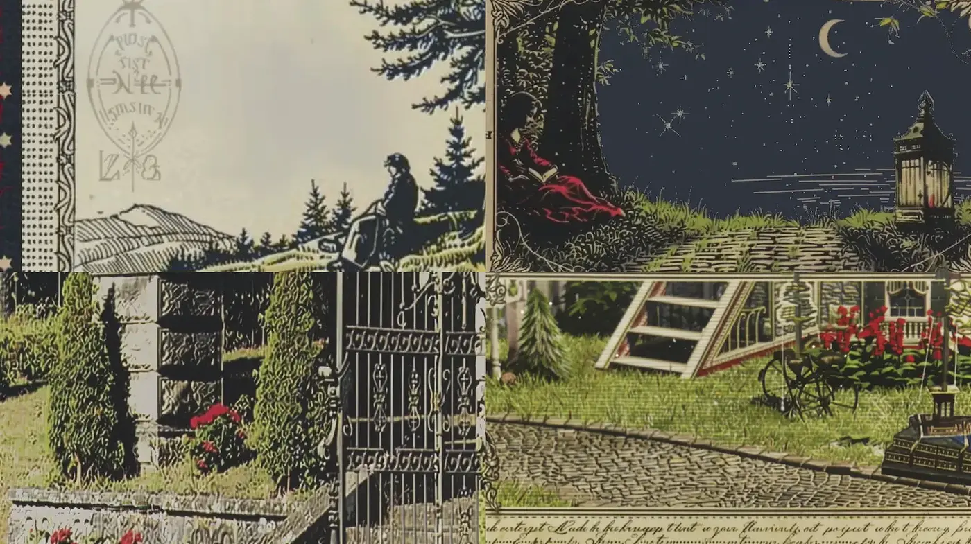 Intricate and Detailed Illustrated Landscapes with a Vintage Touch - Midjourney sref style