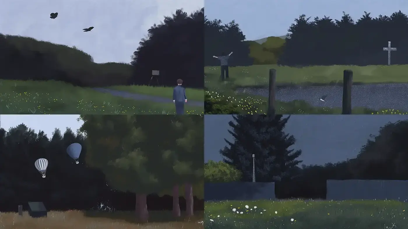 Serene and Atmospheric Landscape with Melancholic Vibes - Midjourney sref style