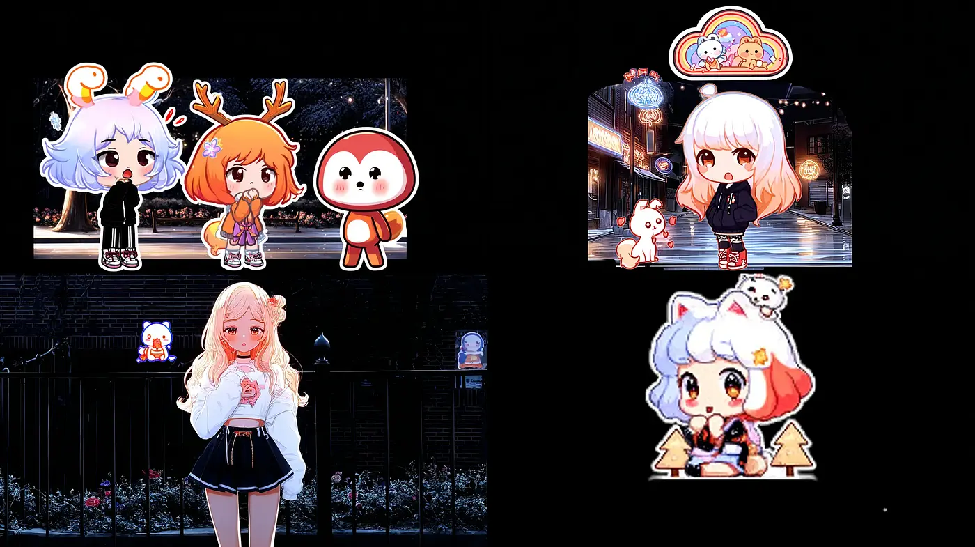 Vibrant and Whimsical Chibi Characters in a Modern Urban Setting - Midjourney sref style
