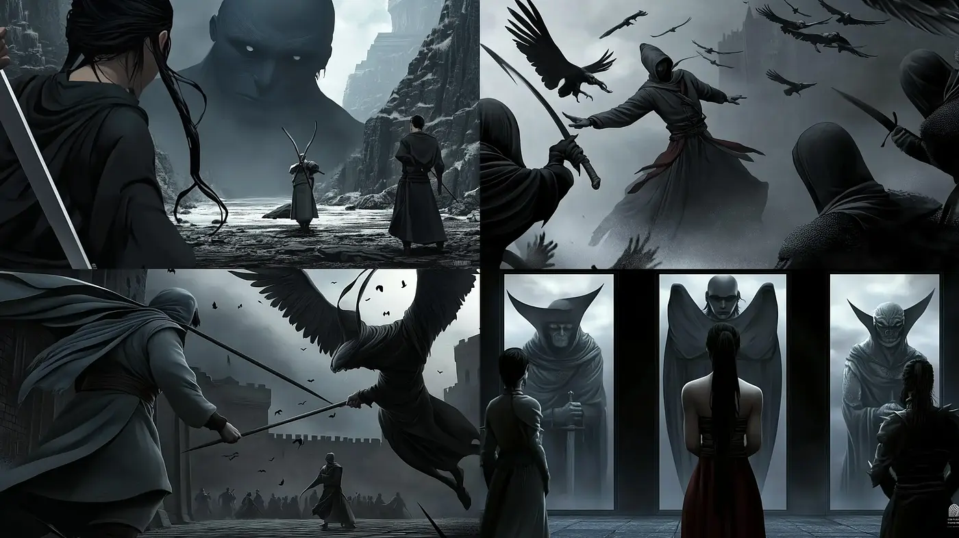 Ethereal Monochrome Visions of Fantastical Realms - Midjourney sref style